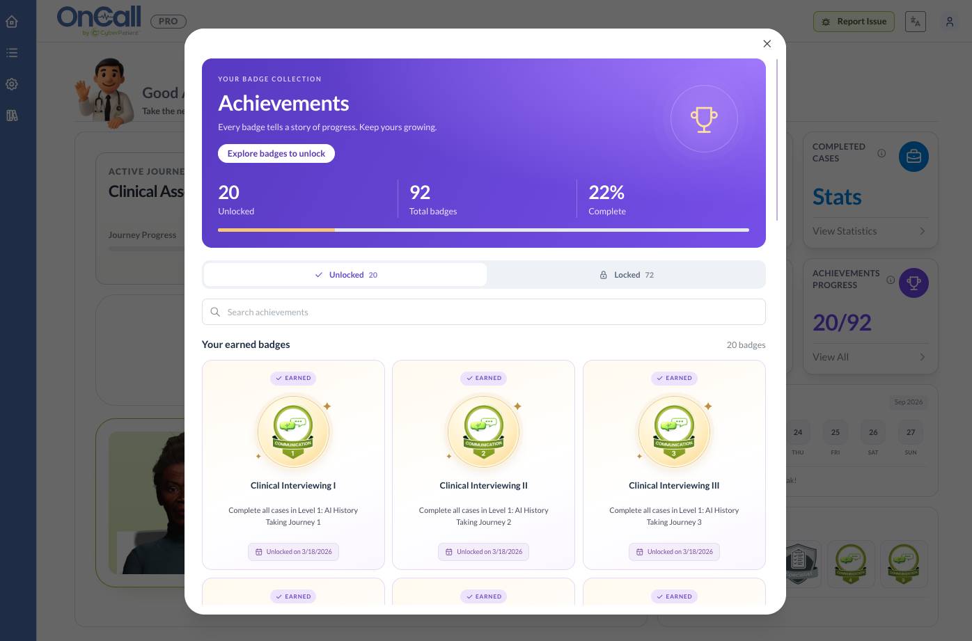 CP OnCall: Achievements